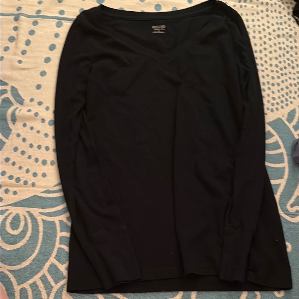 Women's Black V-Neck Top